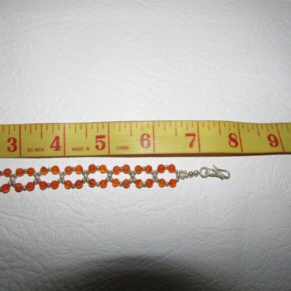 Sterling Silver Carnelian Beaded Bracelet - NEW - Picture 8 of 9